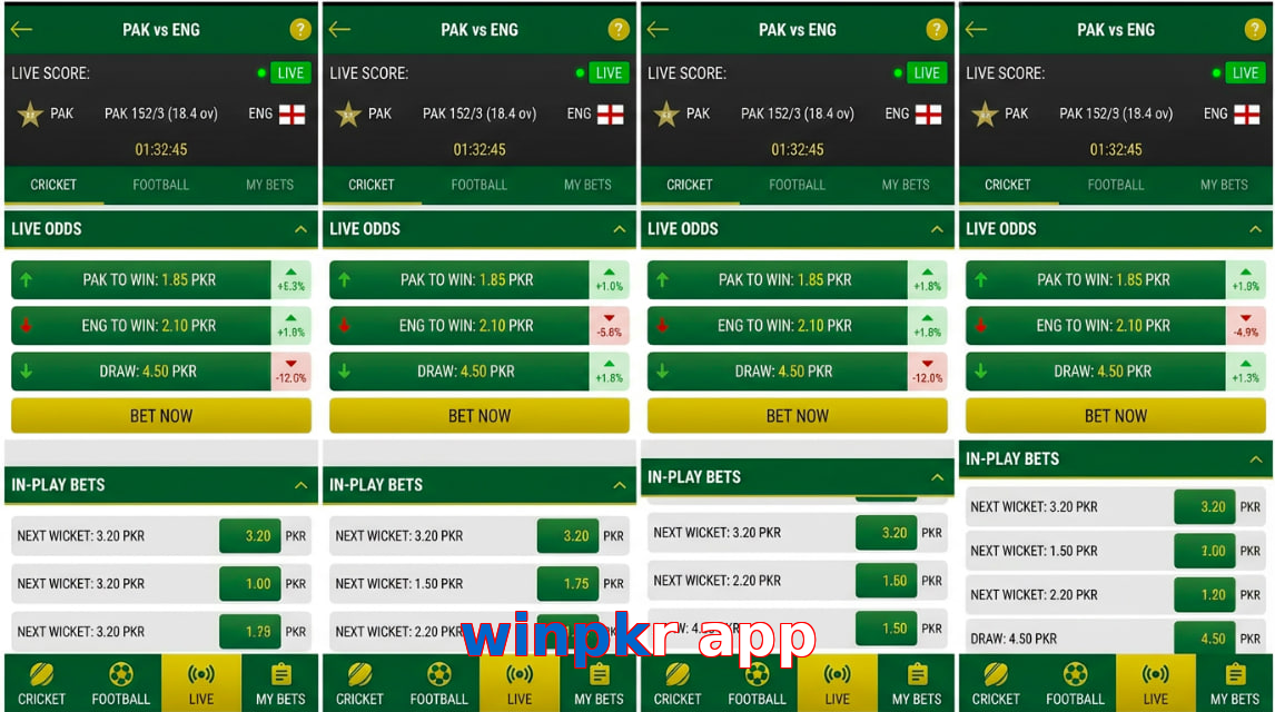 Game list for Winpkr App bet section