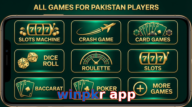 Main screen of Winpkr App games page for PK players
