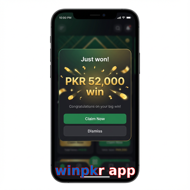 Main screen of Winpkr App win page for PK players